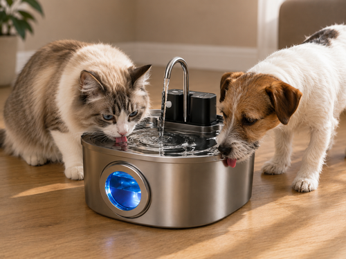 fontaine à eau pour chat et chien en acier inoxydable Pawvia