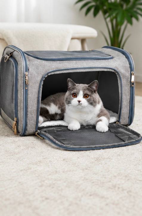 Sac de Transport Pawvia™ | Confort & Sécurité pour Chats et Petits Chiens